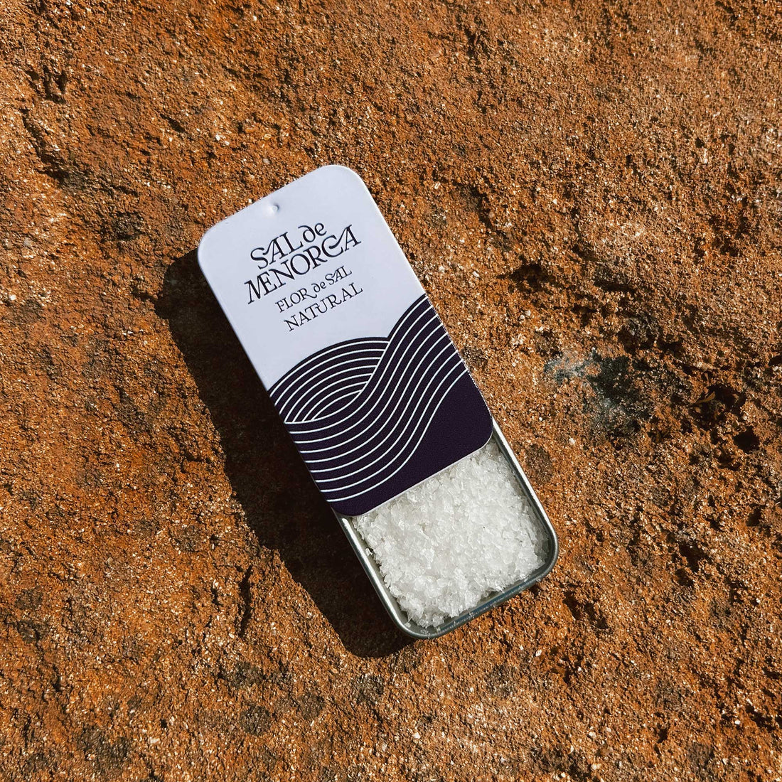 Latita Flor de Sal Natural 7 g, slide tin Menorca