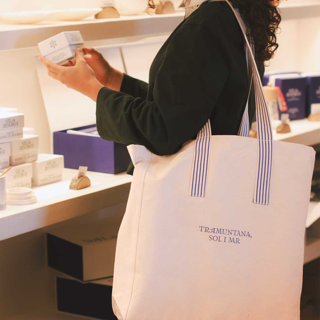 Bolsa tote Sal de Menorca, detalle tela