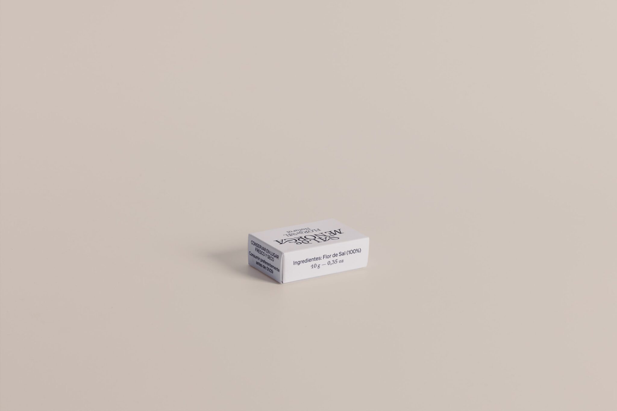Flor de Sal Natural 10 g de Menorca, packaging